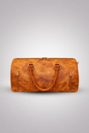 Vintage Brown Leather Duffle Bag