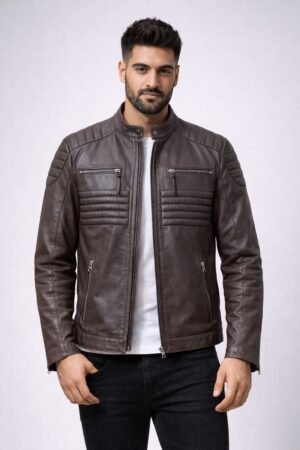 Dark Brown Vintage Leather Jacket
