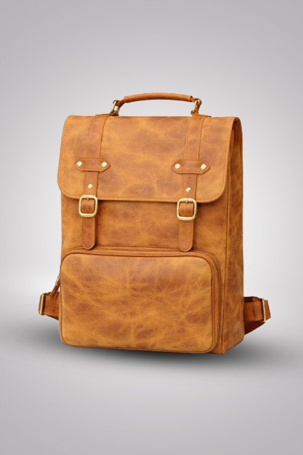 Vintage Brown Leather Backpack