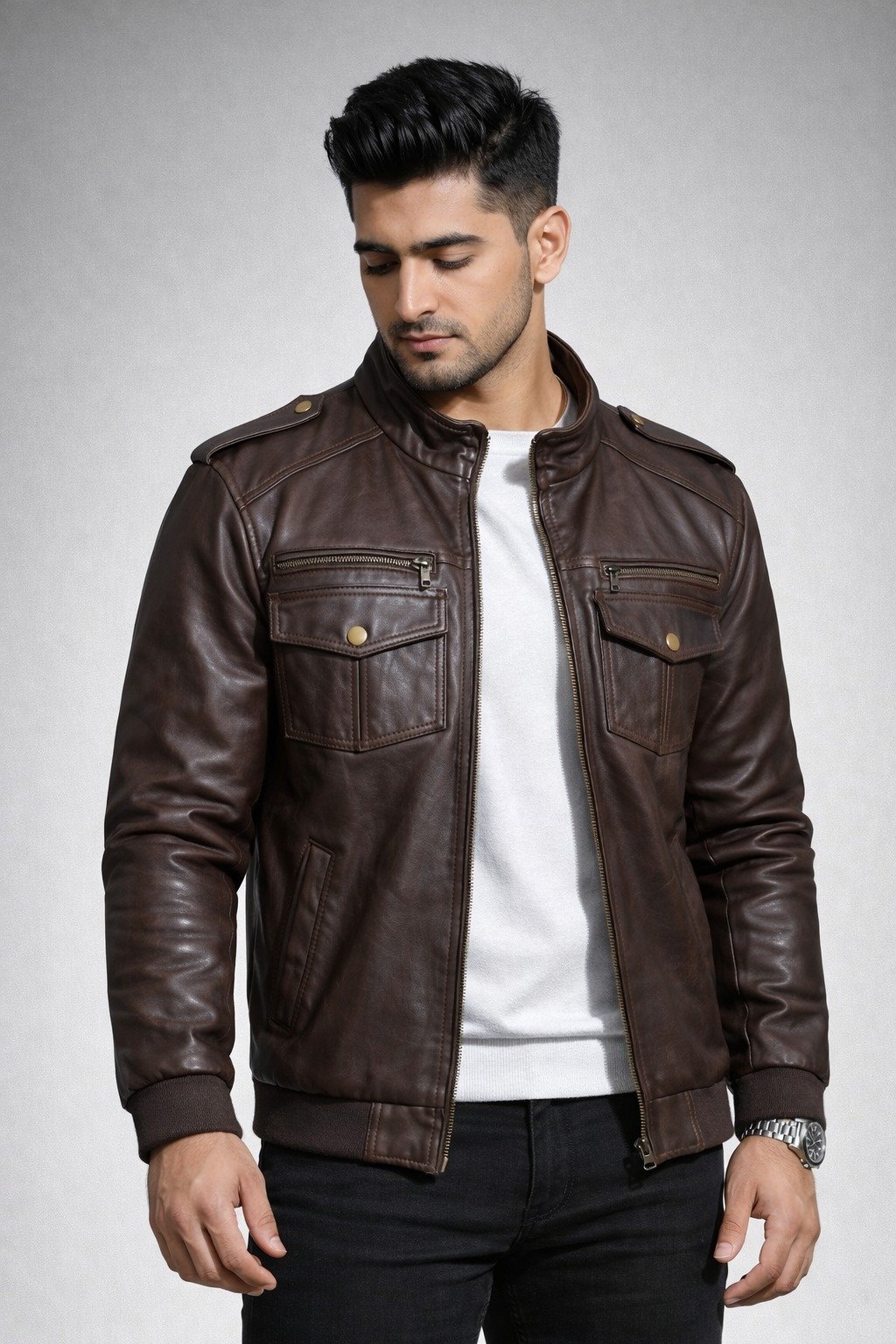 Classic Brown Leather Jacket