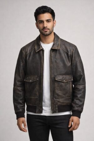 Vintage Brown Leather Jacket