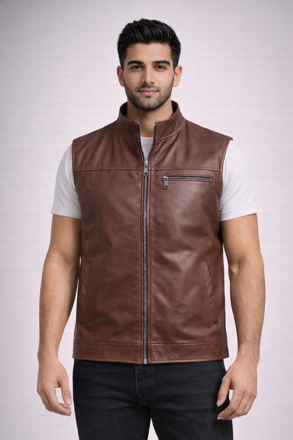 Brown Leather Vest