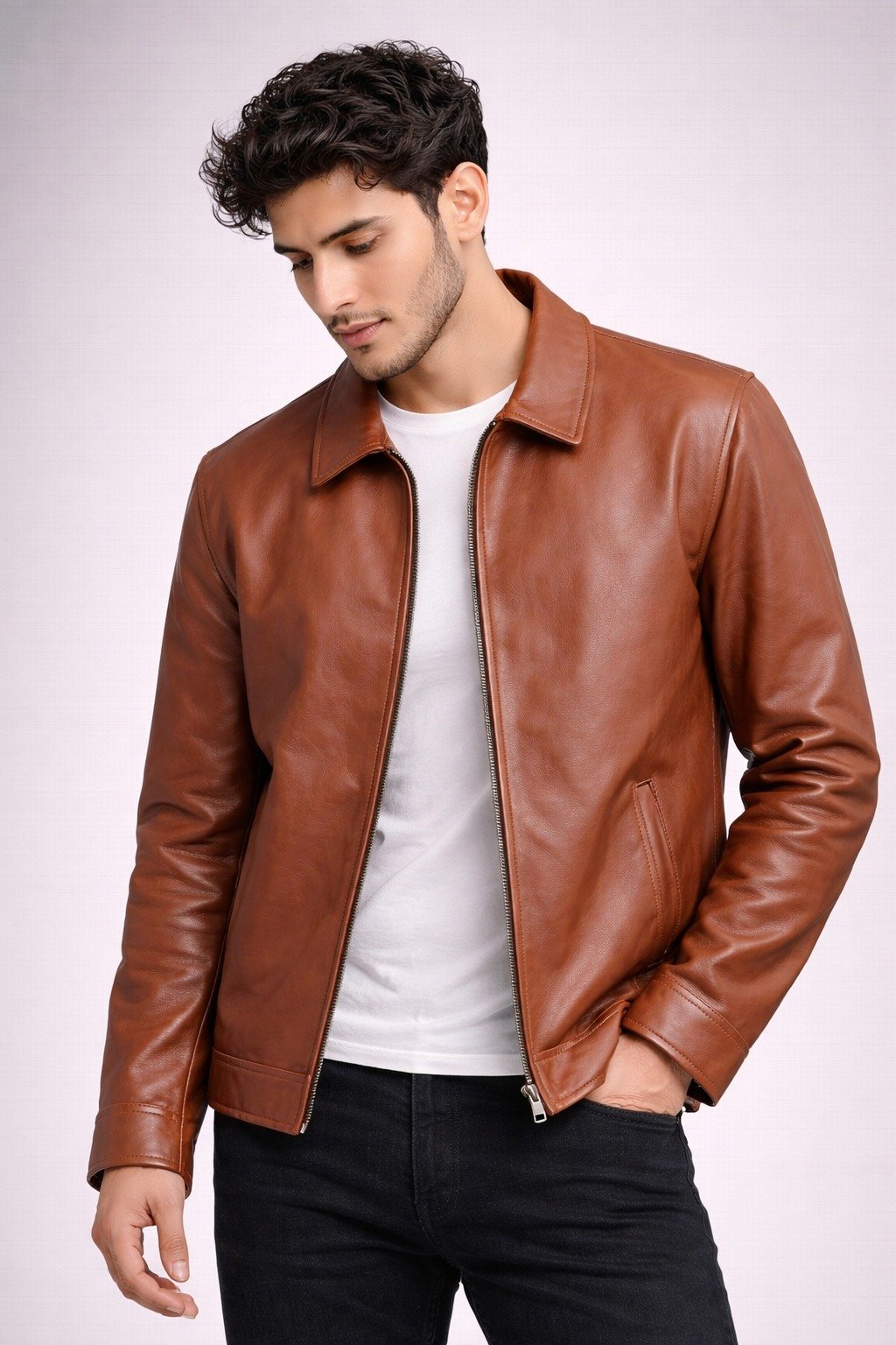 Classic Brown Leather Jacket