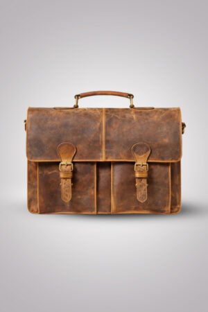Vintage Brown Leather Satchel Bag