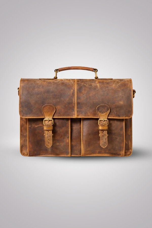 Vintage Brown Leather Satchel Bag