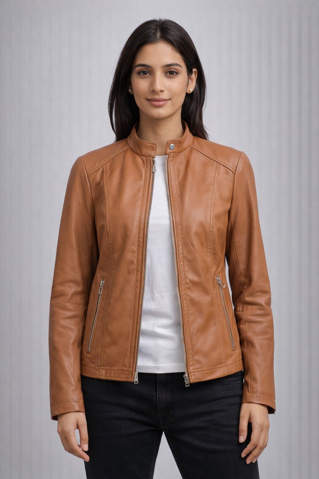 Women’s Tan Classic Leather Jacket