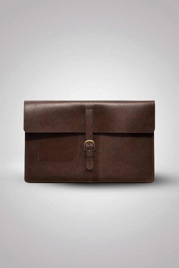 Vintage Dark Brown Leather Laptop Bag