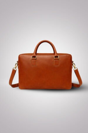 Classic Tan Leather Laptop Bag