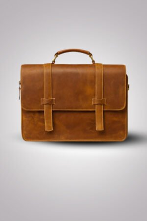 Vintage Tan Leather Satchel Bag