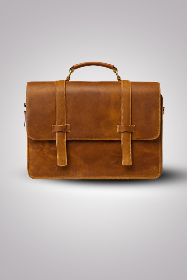 Vintage Tan Leather Satchel Bag