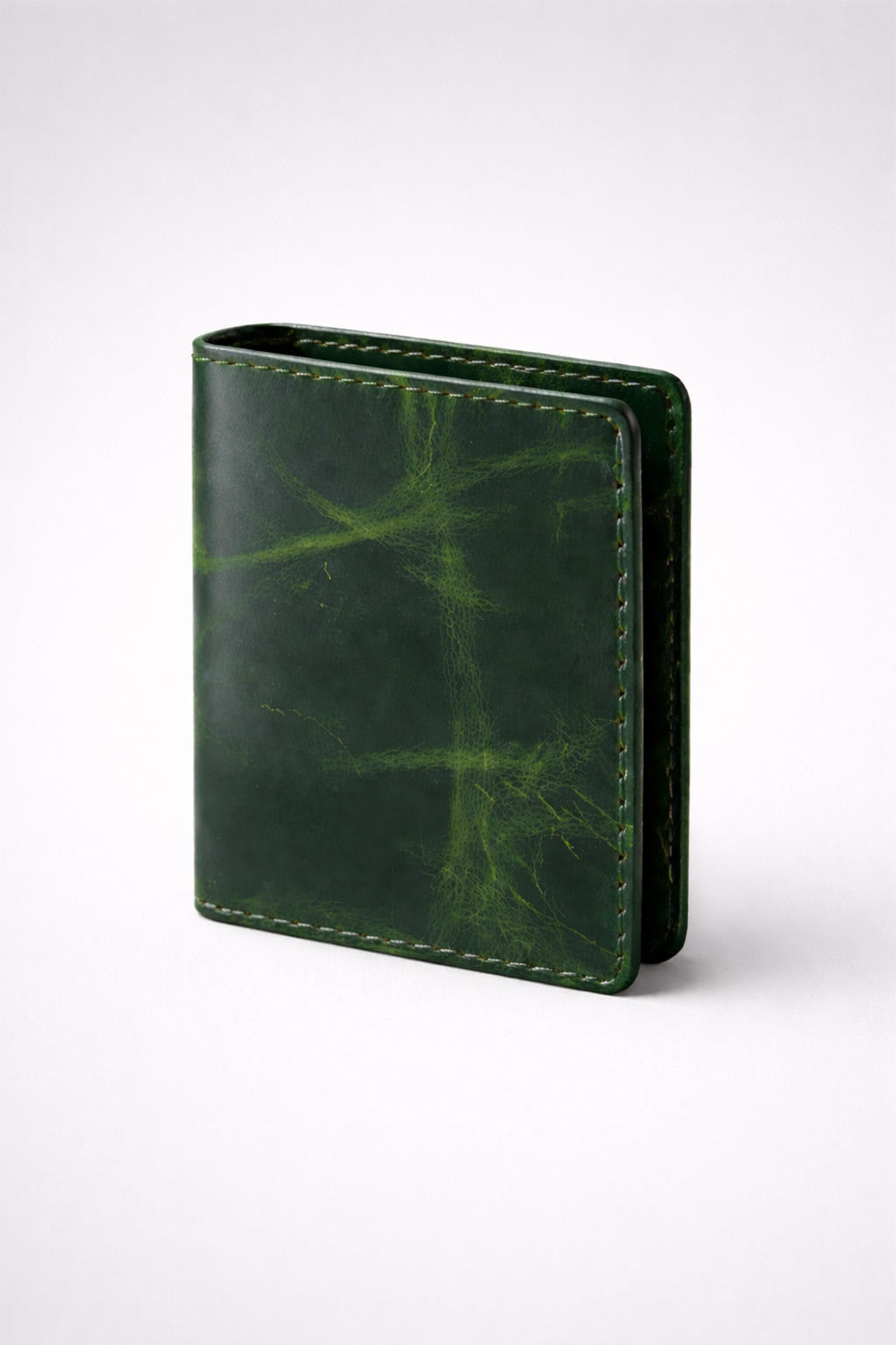 Green Vintage Textured Leather Wallet